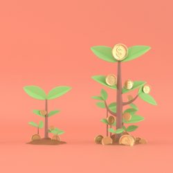 3d render money tree coin plant for save money or banking concept.